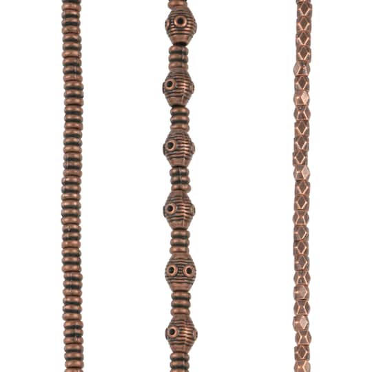 12 Pack: Oxidized Copper Metal Mixed Beads by Bead Landing™